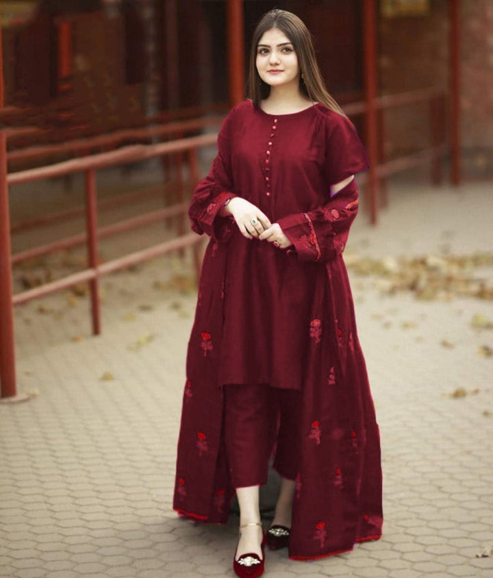 ROSE GOWN 3 PCS Areeba Boutiques 3 PCs Dress Dress for girls and womens