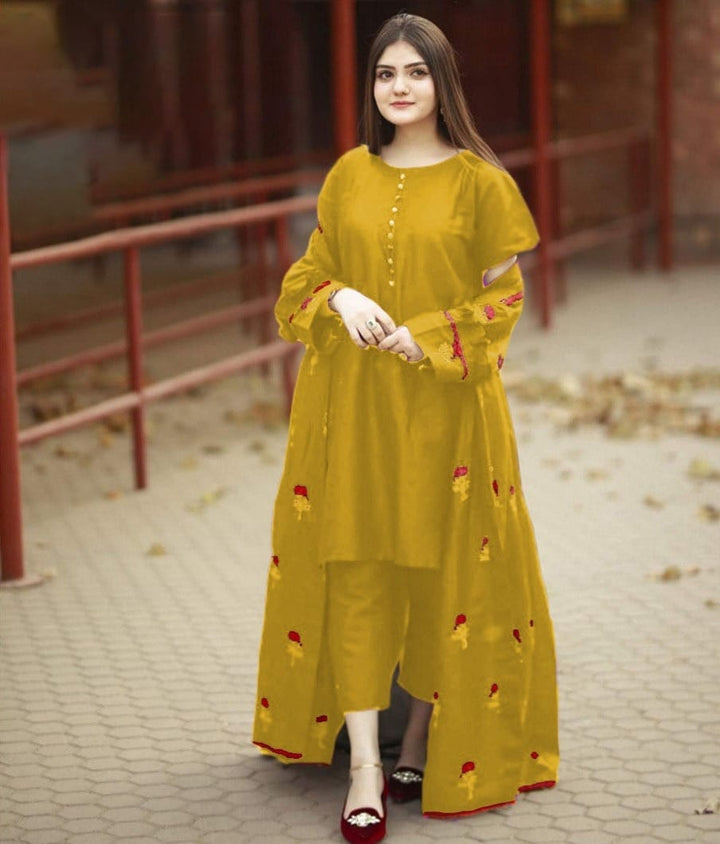 ROSE GOWN 3 PCS Areeba Boutiques 3 PCs Dress Dress for girls and womens