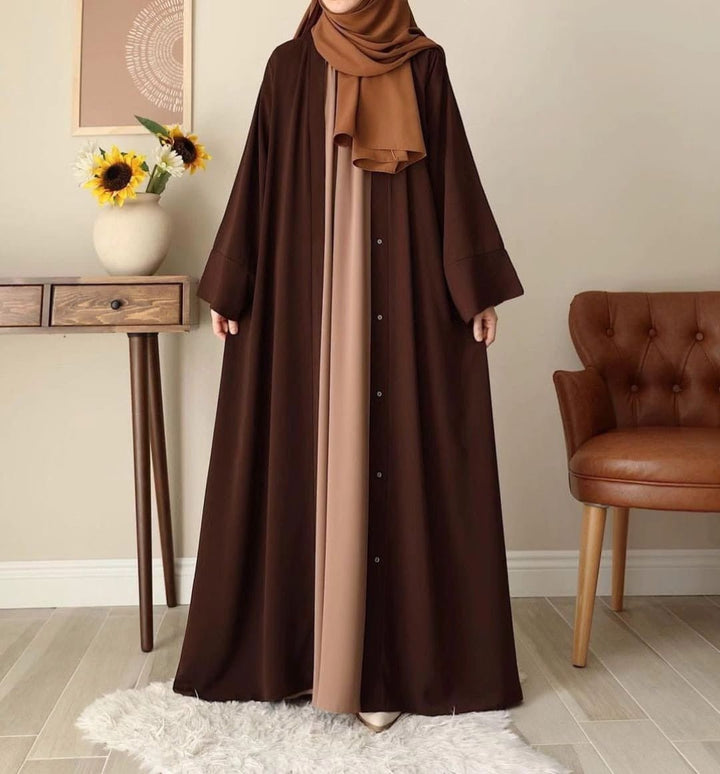 Chocolaty Gown Abaya With Stoller - | Buy Online from Areeba Boutiques
