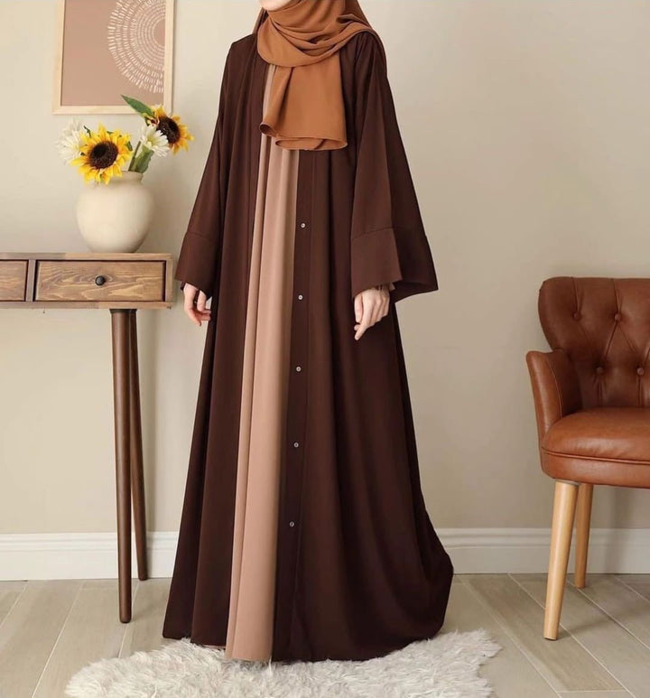Chocolaty Gown Abaya With Stoller - | Buy Online from Areeba Boutiques