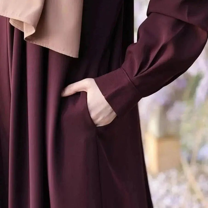 MEHRAB ABAYA WITH BELT - | Buy Online from Areeba Boutiques