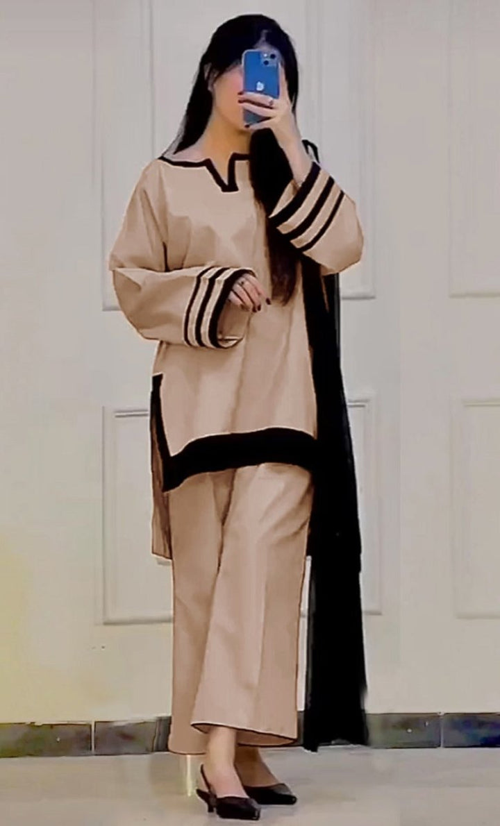 Nazakat Cotton Cord - set 3 peice - | Buy Online from Areeba Boutiques