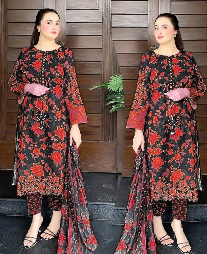 Noor - e - Bahar Lawn Cordset 3 Pcs - | Buy Online from Areeba Boutiques