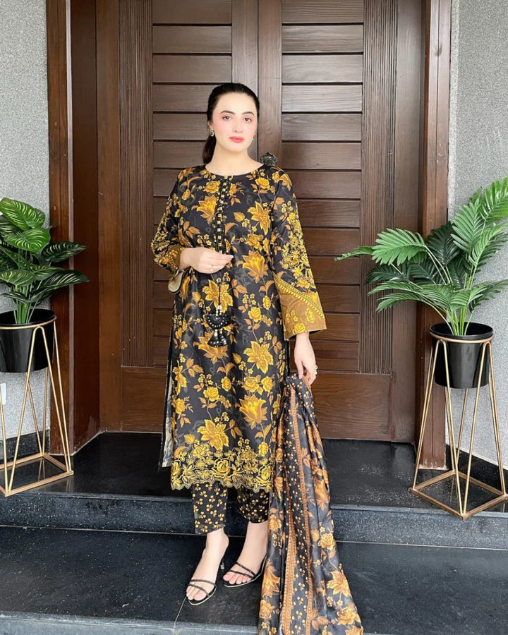 Noor - e - Bahar Lawn Cordset 3 Pcs - | Buy Online from Areeba Boutiques