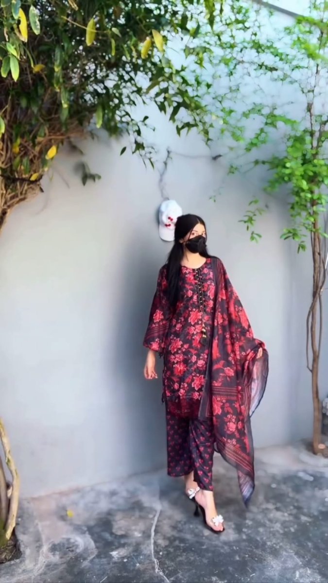 Noor - e - Bahar Lawn Cordset 3 Pcs - | Buy Online from Areeba Boutiques