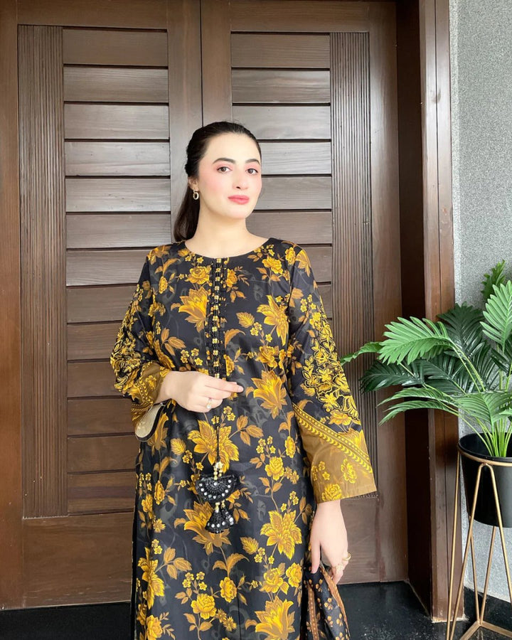 Noor - e - Bahar Lawn Cordset 3 Pcs - | Buy Online from Areeba Boutiques