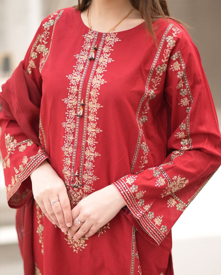 SEQUENCE EMBROIDERY 3 PEICE - | Buy Online from Areeba Boutiques