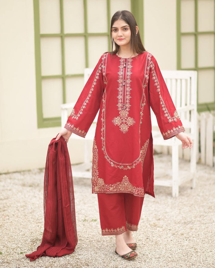 SEQUENCE EMBROIDERY 3 PEICE - | Buy Online from Areeba Boutiques