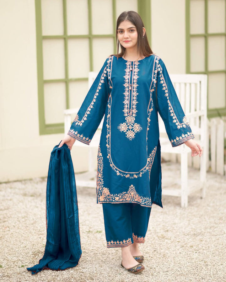 SEQUENCE EMBROIDERY 3 PEICE - | Buy Online from Areeba Boutiques