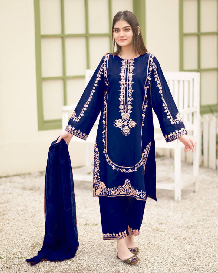 SEQUENCE EMBROIDERY 3 PEICE - | Buy Online from Areeba Boutiques