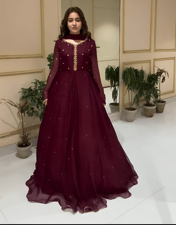 Zareen Long Maxi 3 Peice - | Buy Online from Areeba Boutiques